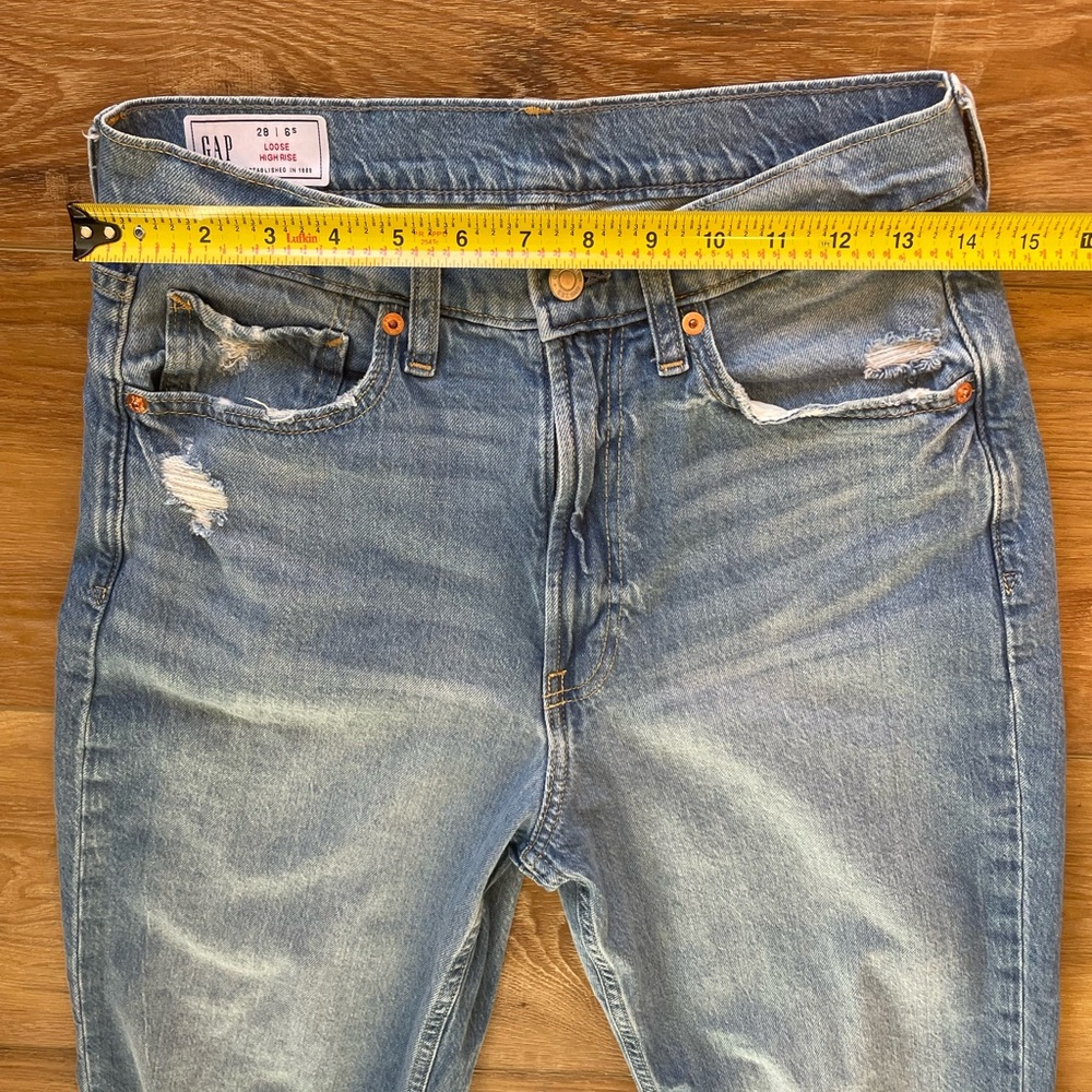 GAP Light Blue Distressed Straight Leg Jeans - Picture 3 of 8